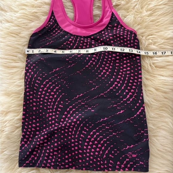 Champion Athletic Workout Pink and Black Tank Top with Shelf Bra - Picture 3 of 6